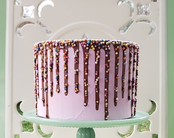 Fake Chocolate Drip Cake- Cake Photo Prop. Your Choice Frosting. Chocolate Drip with Sprinkles. Fake Cake for Display