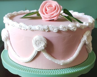 Vintage Fake Cake for Display. Large Fake Cake. Photo Props for display, Party Decor and Homestaging. Select frosting and trim at checkout