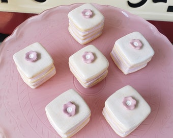 Fake Petit Fours. Petit Fours for Display. Set of 6. Select Frosting and Cake Flavor