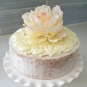 Fake Naked Cake with Rosettes. Decor for Photography Props, Event Planners, Wedding Decor, Home Decor,  Bakery Decor,  Staging Props
