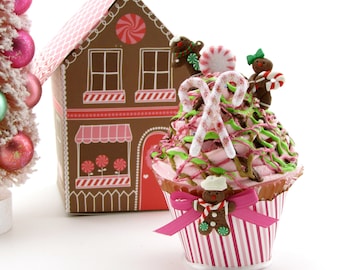gingerbread men fake cupcake with gingerbread house box candy land christmas decor secret santa gift stocking stuffer holiday photo prop - Gingerbread House Christmas Decoration gingerbread men fake cupcake with gingerbread house box candy land christmas decor secret santa gift stocking stuffer holiday photo prop - Gingerbread House Christmas Decoration
