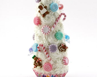 gingerbread man candy land inspired swirly white cupcake tree approx 9 h fab decor for candy buffets christmas villages 12 legs design - Gingerbread Christmas Decorations gingerbread man candy land inspired swirly white cupcake tree approx 9 h fab decor for candy buffets christmas villages 12 legs design - Gingerbread Christmas Decorations