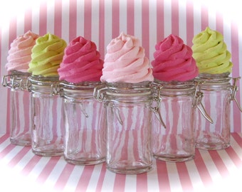 Birthday Favor or Baby Shower Favor Jar "Lime Green, Hot Pink & Pink" Collection Set 6 Orig. 12 Legs Concept Fab Birthday Favor/Decor Idea"