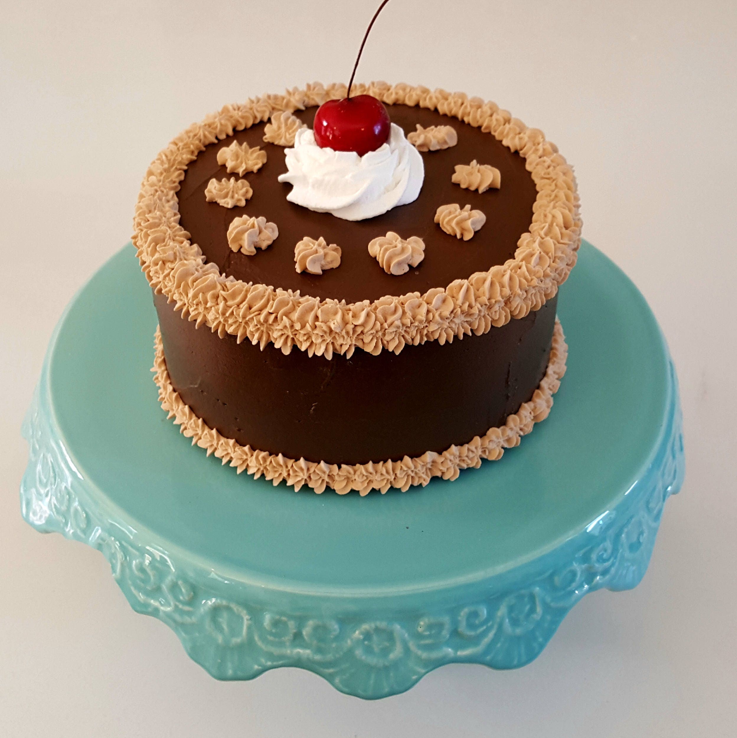 Fake Chocolate Cake With Cherry 