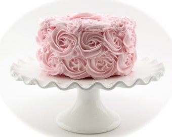 Rosette Fake Cake Pink Frosting Approx. 6.75"w x 4"h Fab Photo Prop, First Birthday Decor, Shabby Chic Decor for your Kitchen