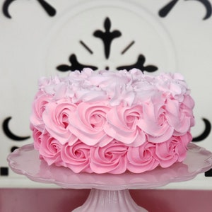 Fake Pink Rosette Ombre Cake. Smash Cake Prop, Birthday Decor. Photography Props.