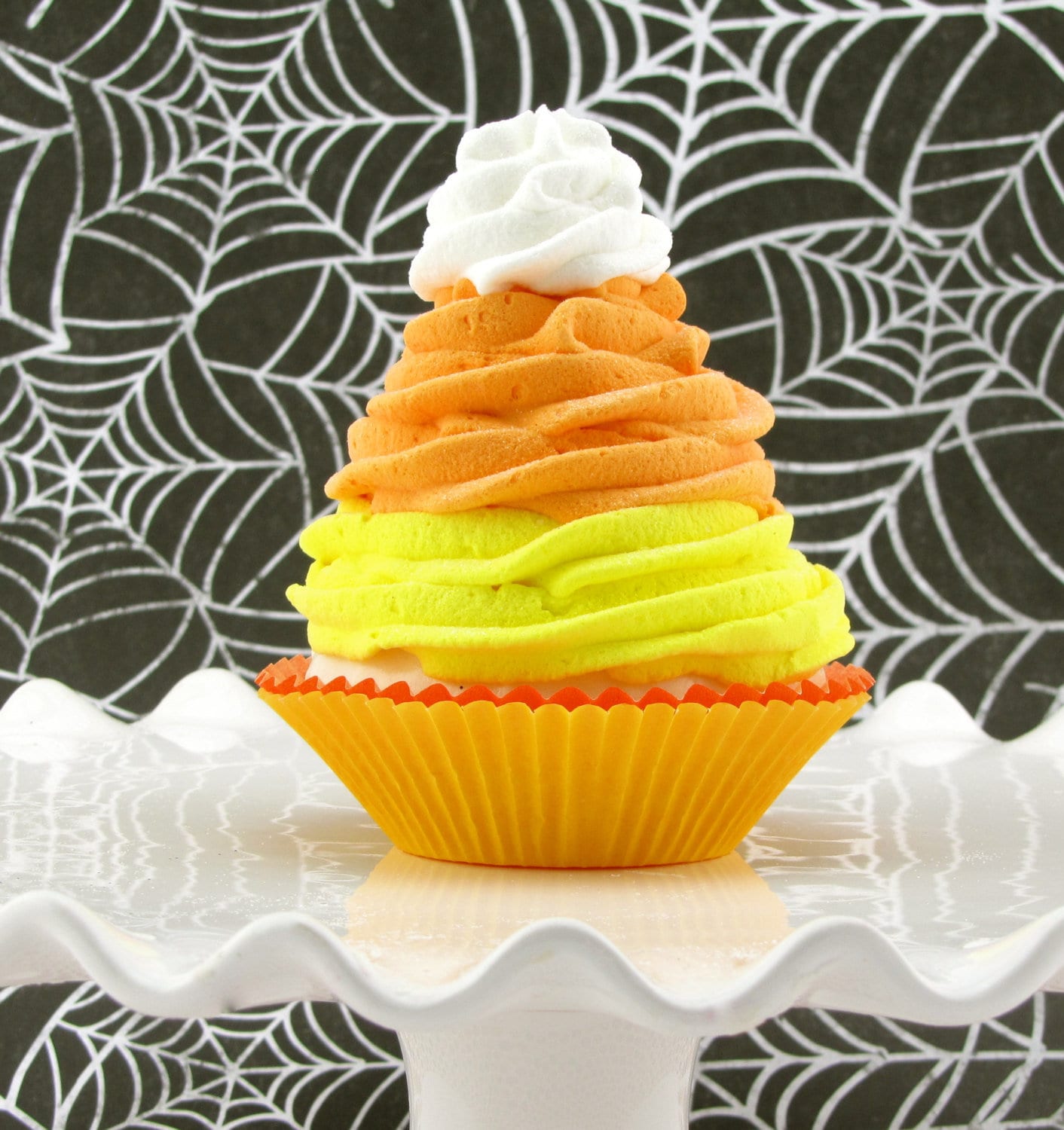 Fake Cupcake Candy Corn Autumn Decor, Photo Prop