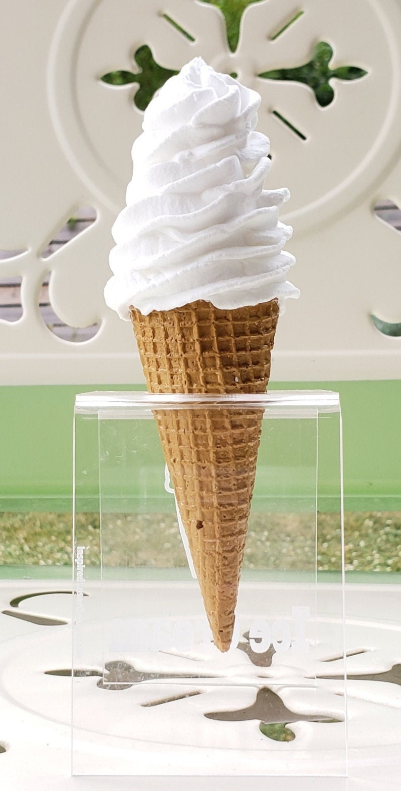 Fake Vanilla Ice Cream Cone. Soft Serve Vanilla Cone. Photo Etsy
