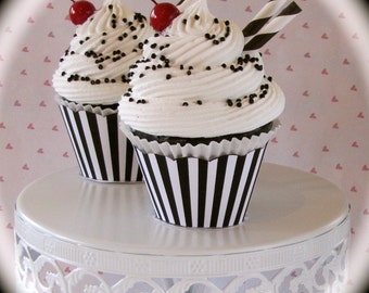 Fake Cupcake (1) Black and White Cupcake Collection Black White Sundae Standard Size 12 Legs Original Design