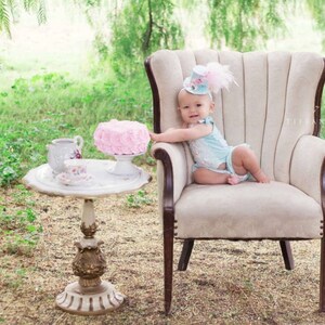 Rosette Fake Cake For First Birthday Photo Shoot. Fab Photo Prop, Birthday Decor, Shabby Chic Decor for your Kitchen