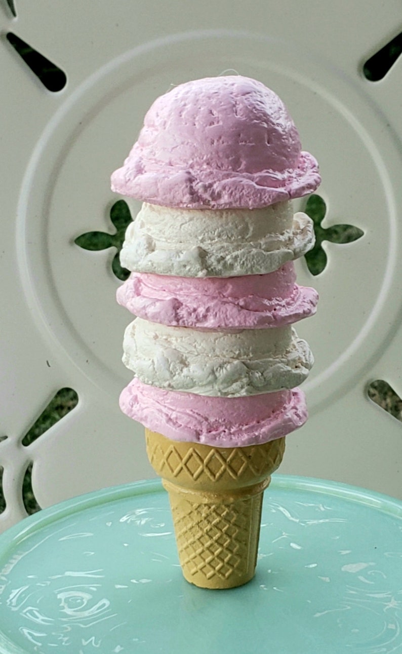 Fake Ice Cream Cone 5 Scoops Fake Strawberry And Vanilla Etsy Fake Ice Cream Cone 5 Scoops Fake Strawberry And Vanilla Etsy
