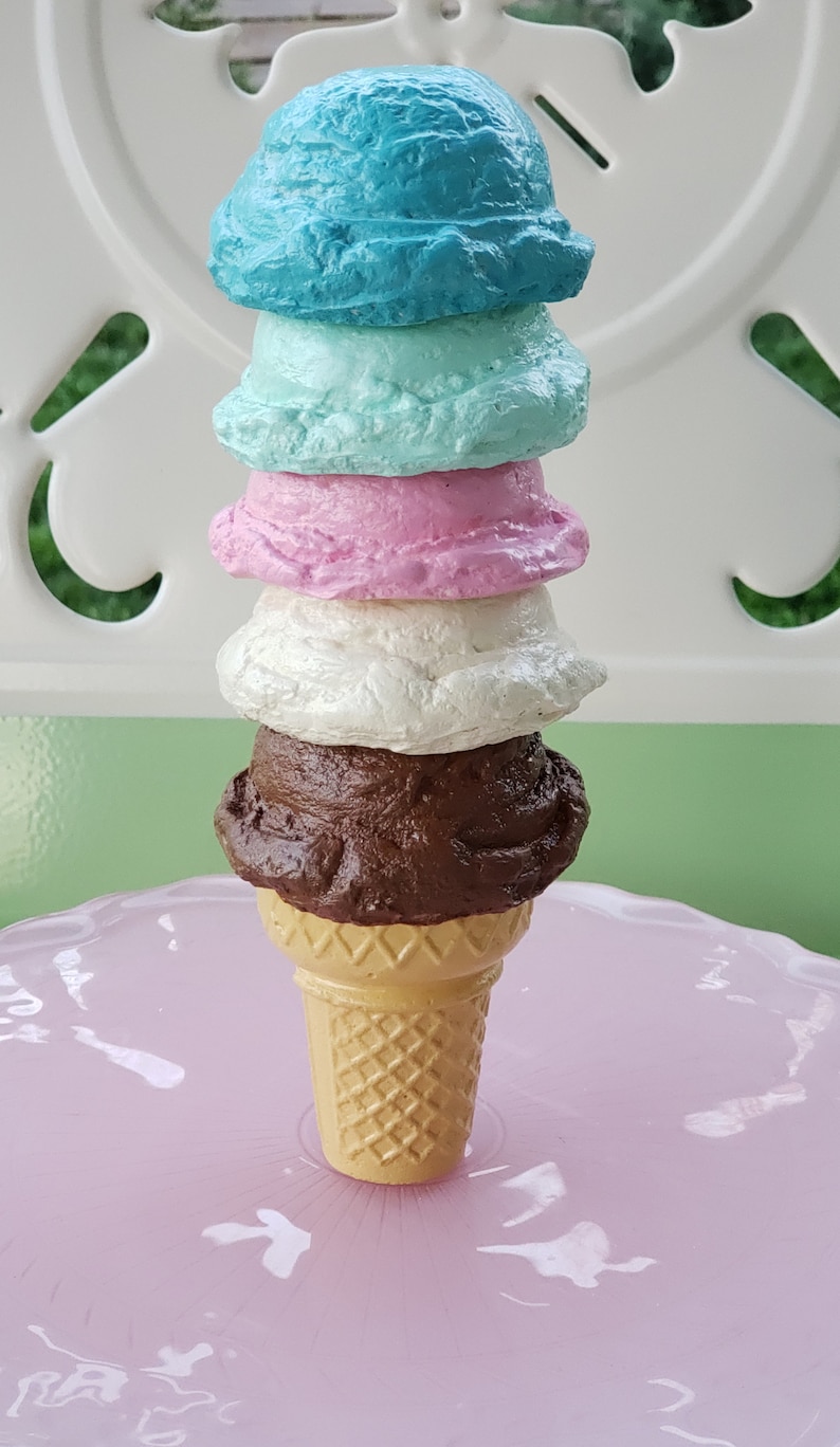 An Ice Cream Cone Full Of Ice Cream Fake Ice Cream Cone. Choice of Flavor Cone and Number of | Etsy