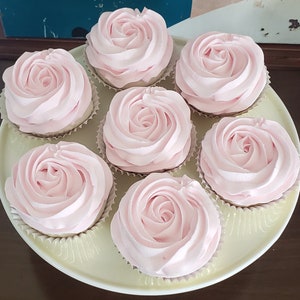 Pink Rosette Fake Cupcakes for Display. Decor for Kitchen, Bakery, Home, Birthday
