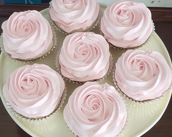 Pink Rosette Fake Cupcakes for Display. Decor for Kitchen, Bakery, Home, Birthday