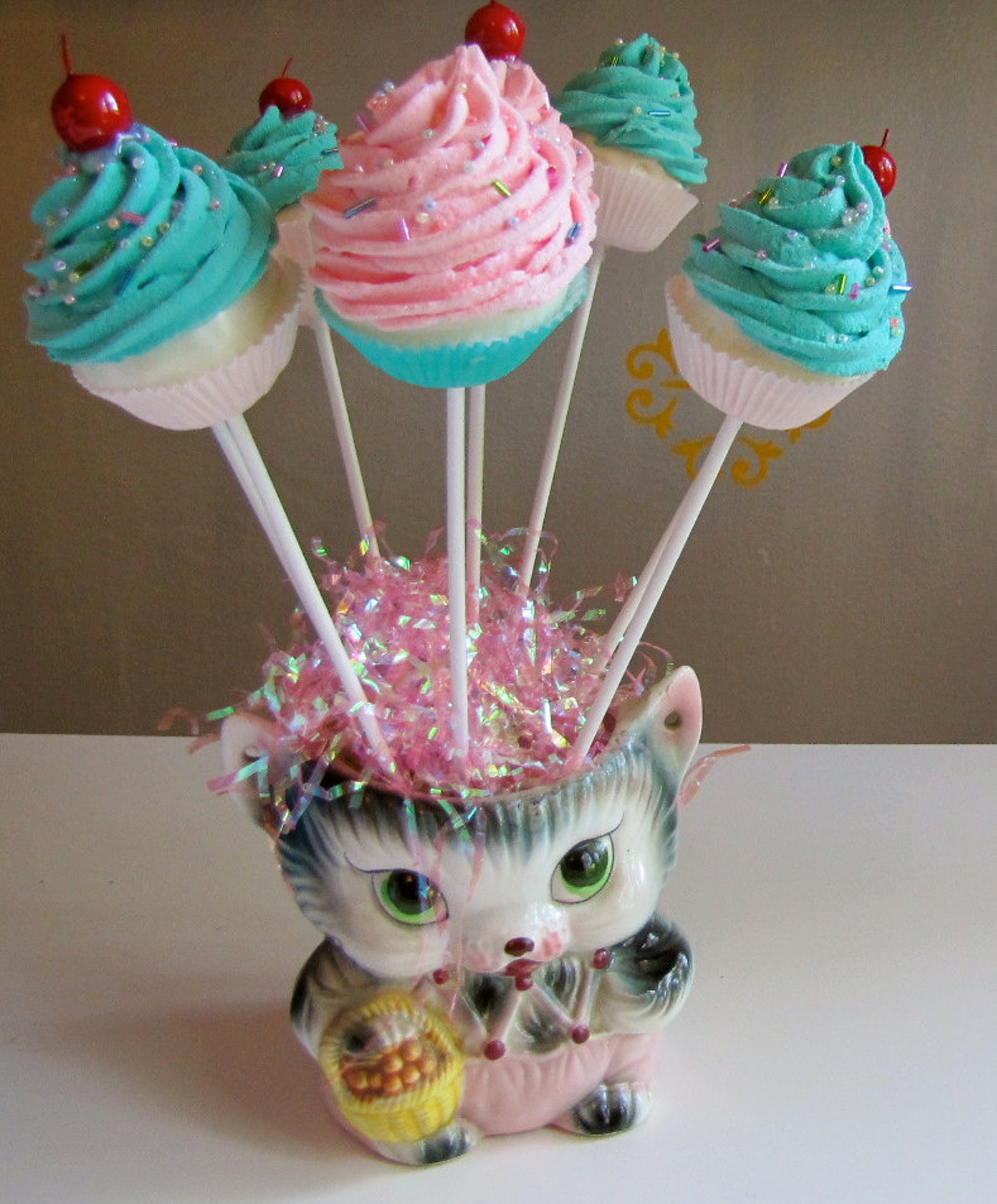 Fake Cupcake Lollipops Sweet and Whimsy Collection Etsy