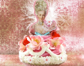 Marie Antoinette Fake Cupcake Artwork 12 Legs Designer Collection Marie Antoinette Decor for Birthdays/Parties or Cake Topper