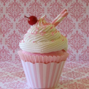 Fake Cupcake Pink Striped Wrapper, Retro Inspired Ice Cream Social Collection Pink Stripe Edition, Host and Hostess Gift image 5