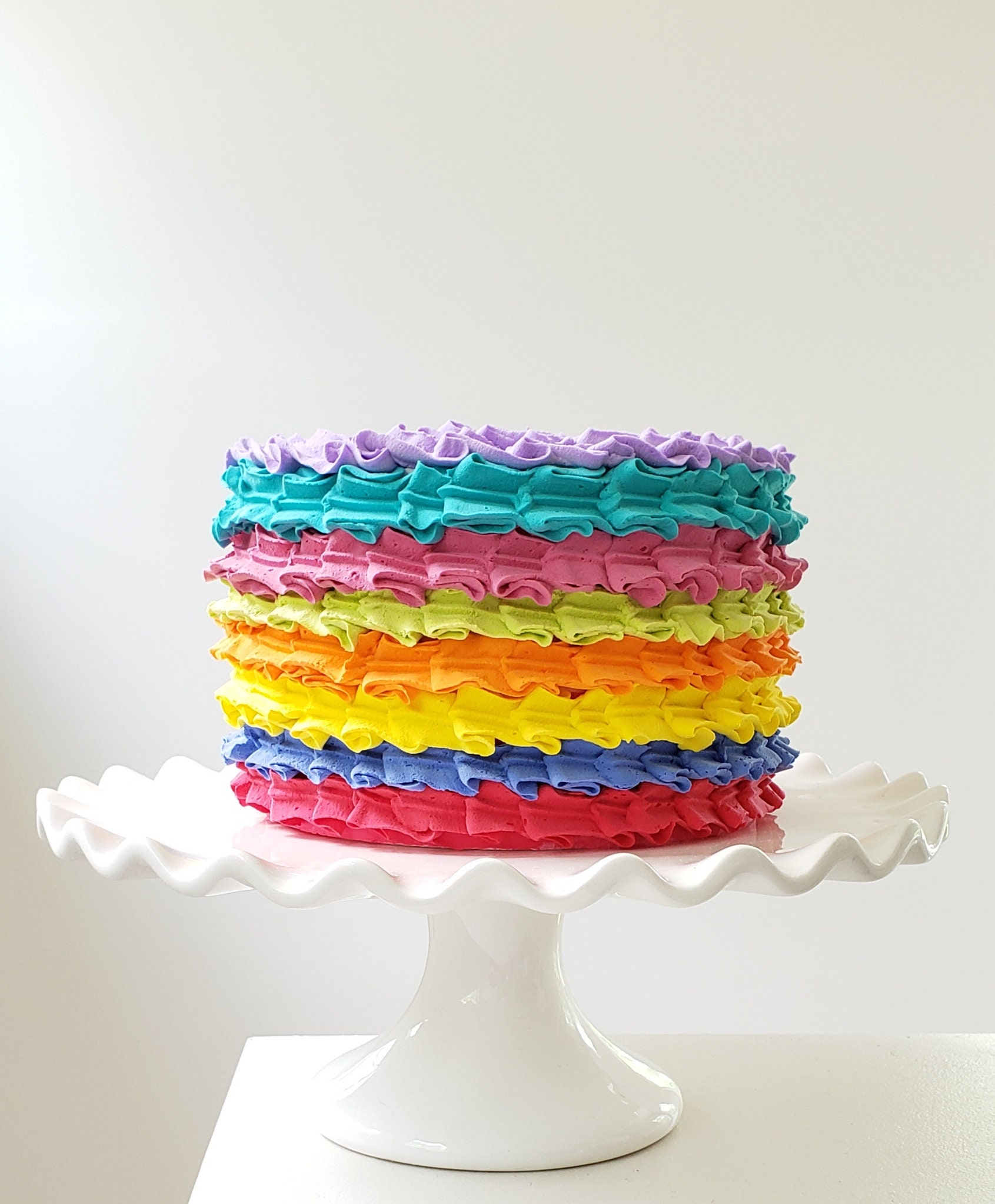 Fake Cake. Fake Ruffle Fiesta Cake. Birthday Party Decor Approx. 7.75w X 4.25h Smash Cake Prop Etsy Ireland