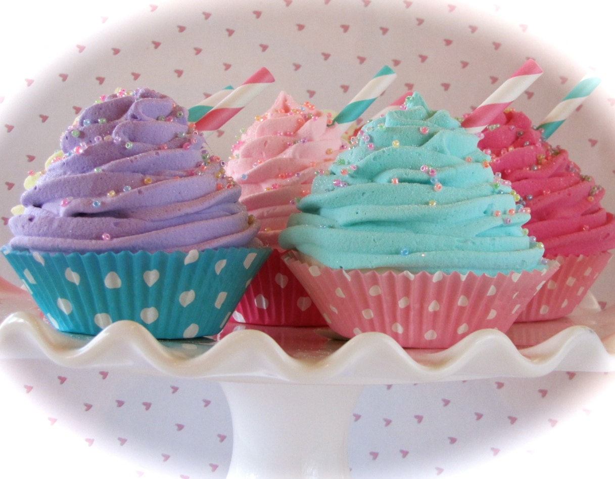Candy Land Fake Cupcakes Set Of 6 Fake Cupcakes Candy Land Etsy
