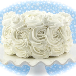 Rosette Fake Cake White Frosting Approx. 6.75&quot;w x 4&quot;h Fab Photo Prop, First Birthday Decor, Shabby Chic Decor for your Kitchen