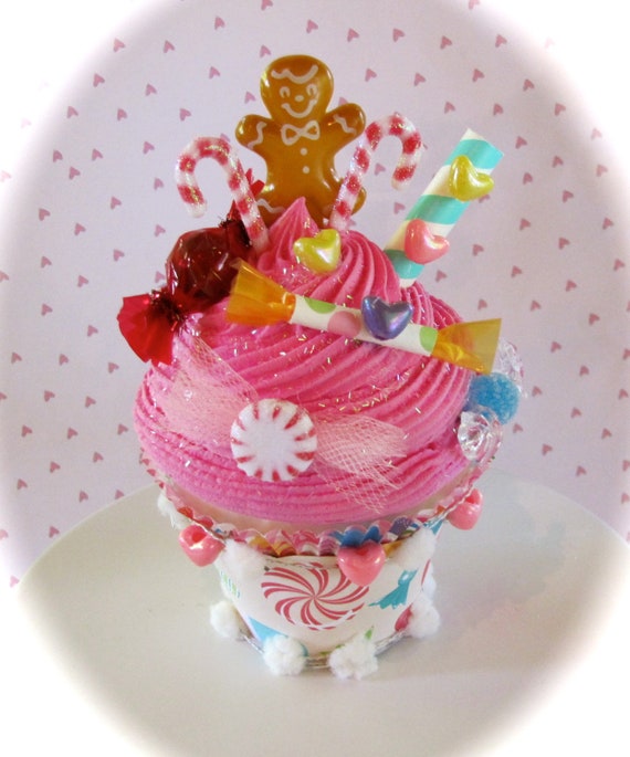 Handmade Candy land Christmas prop/ornaments, fake candy and cupcakes, SOLD, - Holiday Ornaments, Facebook Marketplace