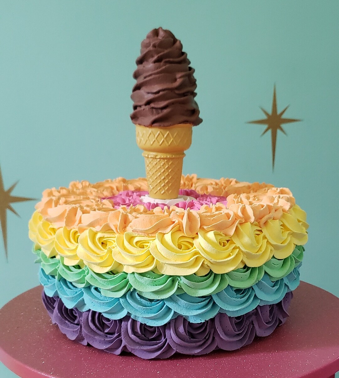 Fake Chocolate Ice Cream Cone. Soft Serve Cake Cone. Photo Prop