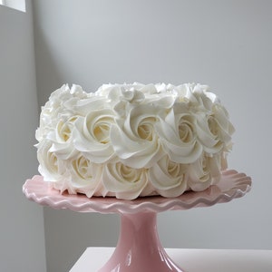 Rosette Fake Cake Ivory Frosting Approx. 6.75&quot;w x 4&quot;h Fab Photo Prop, First Birthday Decor, Shabby Chic Decor for your Kitchen