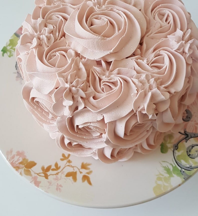 Rosette Fake Cake. Your choice color. Approx 6w x 4.5 h. For First Birthday Photo Shoot. Photo Prop, Birthday Decor, Shabby Chic image 3