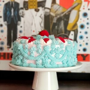 Vintage Strawberry Fake Cake. &quot;Retro Cookbook Cake Collection&quot; Grandma Bailey&#39;s Dreamy Strawberry Cake Fab Photo Prop,