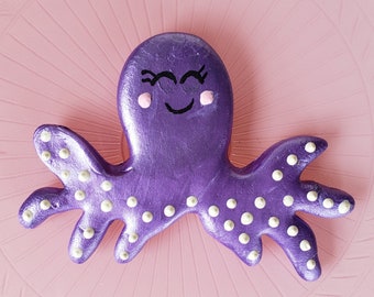 Octopus Fake Cookie. Fake Squid Sugar Cookie. Can be made into ornament, topper, magnet.