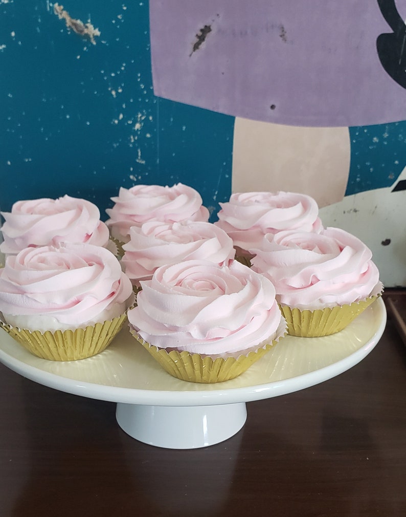 Pink Rosette Fake Cupcakes for Display. Decor for Kitchen, Bakery, Home ...