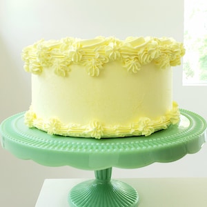 Fake Rosette Cake. Lemon Yellow Faux Cake. Approx. 9&quot;w x 4.5&quot;h Fab Photo Prop, First Birthday and Bakery Decor