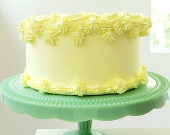 Fake Rosette Cake. Lemon Yellow Faux Cake. Approx. 9"w x 4.5"h Fab Photo Prop, First Birthday and Bakery Decor