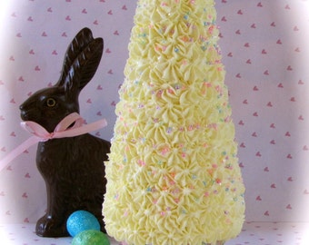 Easter Fake Cupcake Tree "Sweetscape Cupcake Tree Collection" 1 Yellow Tree 8" h Fab Easter Centerpiece, Photo Prop 12 Legs Original Design