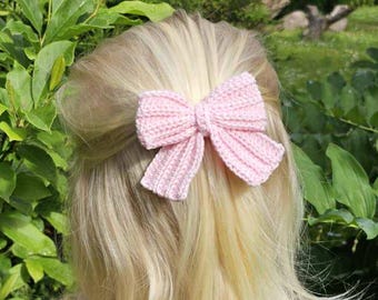Crocheted Hair Bow Clip – Handmade Hair Accessories for Girls & Women – Gift Idea for Her