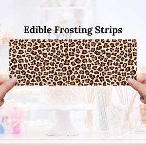 IMPRIMÉ LÉOPARD | Bandes décoratives comestibles | emballer les côtés des gâteaux d'anniversaire | Feuille de glaçage comestible | Décoration de gâteau personnalisée