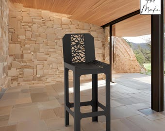 Metal bar chair files - "Aeris" -  DXF, svg, .step, Manufacturing plan, OBJ - Cnc Laser and Plasma Cut - Design 2D & 3D- Furniture