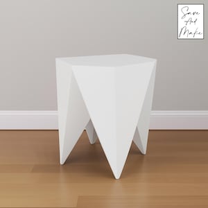 Archivos de taburete metálico "Kami" - DXF, SVG, .step, plano de fabricación, OBJ - Láser CNC, Corte por plasma - Diseño 2D y 3D