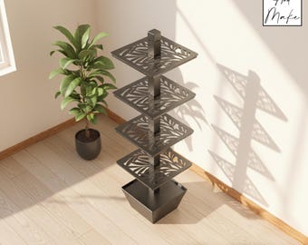 Steel shelf DXF file - "Bamboo" - Laser Cut Steel Furniture Plan