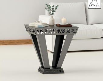 Metal side table files - "Aeris" -  DXF, svg, .step, Manufacturing plan, obj - Cnc Laser, Plasma Cut - Design 2D & 3D