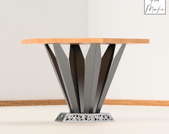 Metal table Leg files - "Aeris" - DXF, svg, .step, Manufacturing plan, OBJ - Cnc Laser, Plasma Cut - Design 2D, 3D