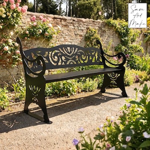 Pliki Park Bench - "Harmonia" - DXF, svg, .step, Plan produkcyjny, Solidworks, OBJ - Cięcie laserowe i plazmowe CNC - Projektowanie 2D i 3D
