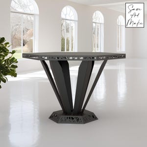 Arquivos de mesa de metal - "Aeris" - DXF, svg, .step, Plano de fabricação, obj - Cnc Laser, Corte Plasma - Design 2D e 3D