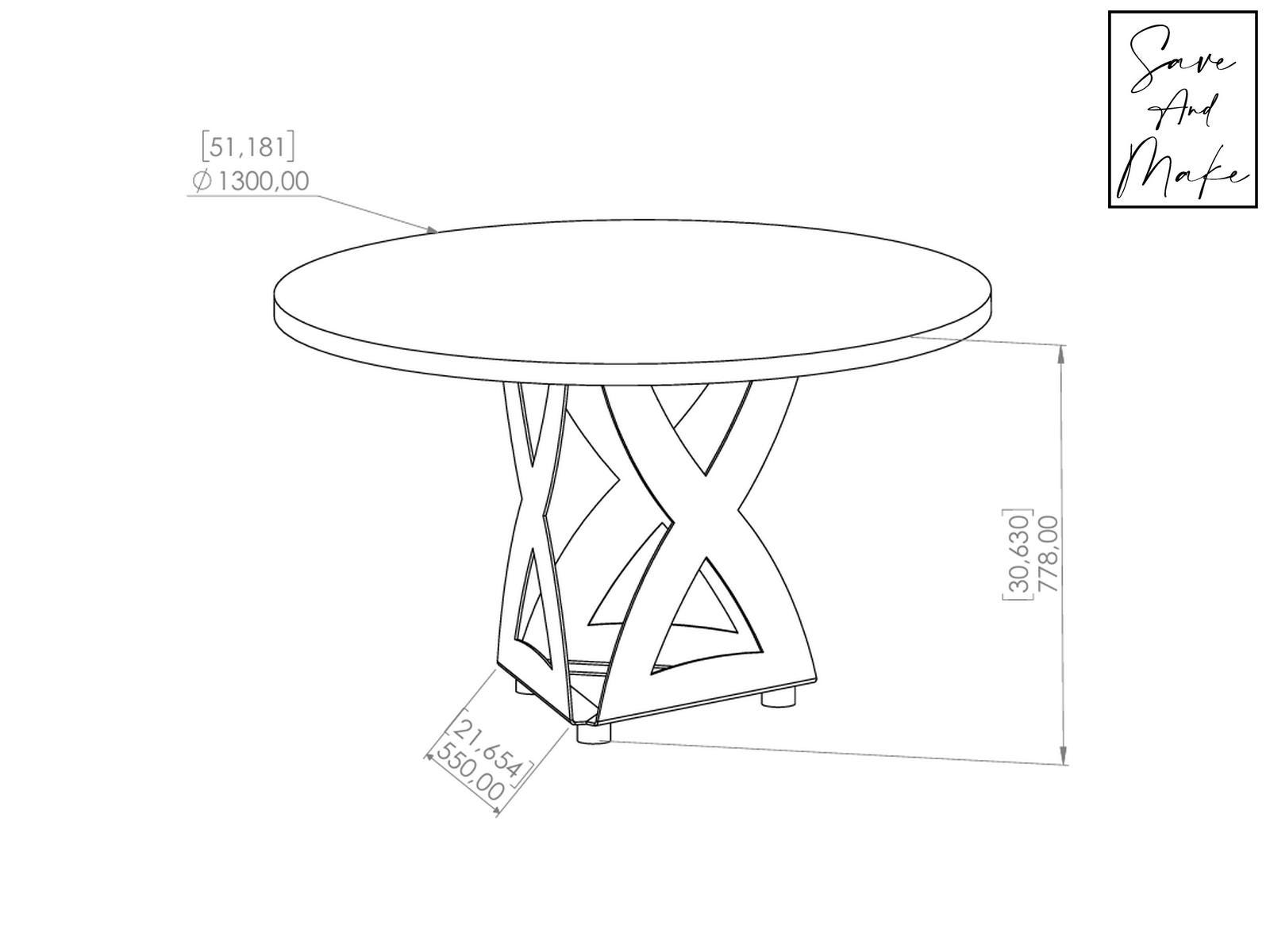 Table Leg Files hourglass DXF / Svg / Step / Manufacturing Plan ...
