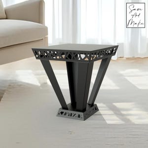 Metall Dateien Beistelltisch - "Aeris" - DXF, svg, .step, Fertigungsplan, obj - Cnc Laser,Plasma Cut - Design 2D & 3D