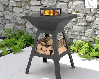 Fire pit files - "Ignis" -  DXF, svg, .step, Manufacturing plan, OBJ - Cnc Laser, Plasma Cut - Design 2D & 3D