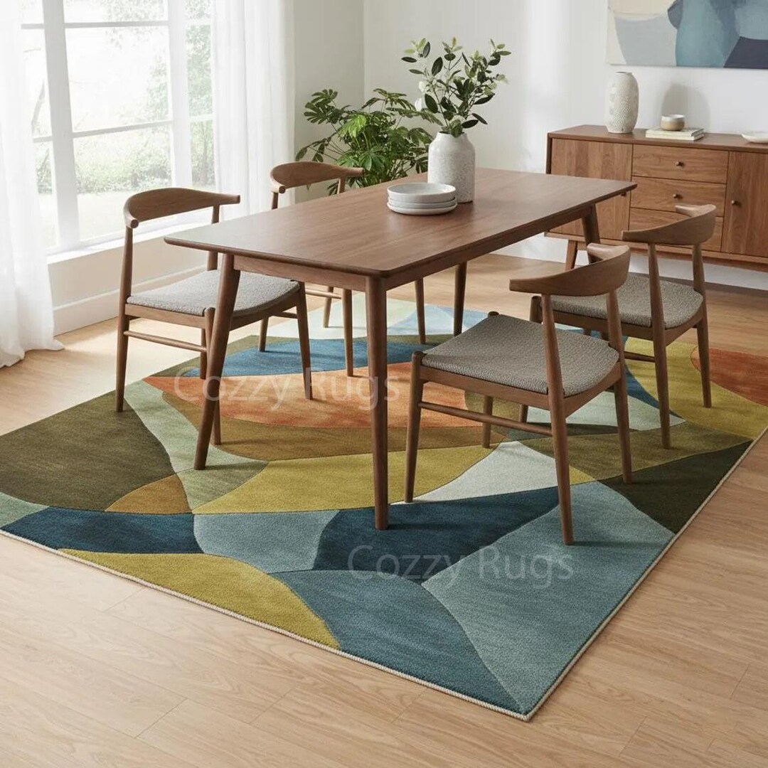 Colourful Geometric Pattern Rug - Etsy