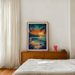 Negril Sunset Travel Print Wall Art, Jamaica Travel Poster, Digital Download, Home Decor, Birthday Gifts, Trendy Room Decor