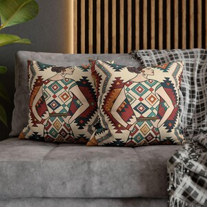 Bohemian Throw Pillow Cover: Turkish Rug Design, Ethnic Home Decor