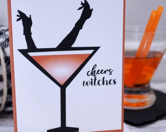 Cheers Witches Martini Greeting Card